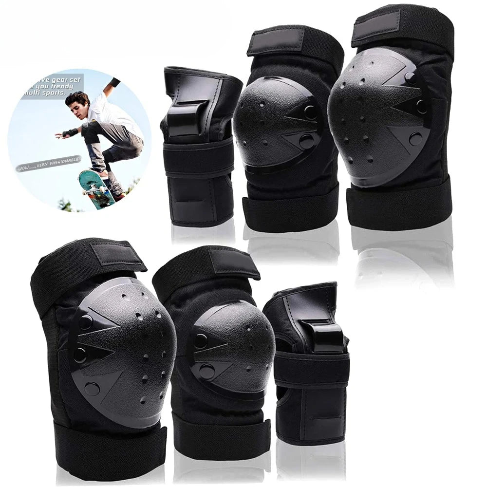 Kids/Adults Knee Elbow Pads Wrist Guards, Protective Gear Set