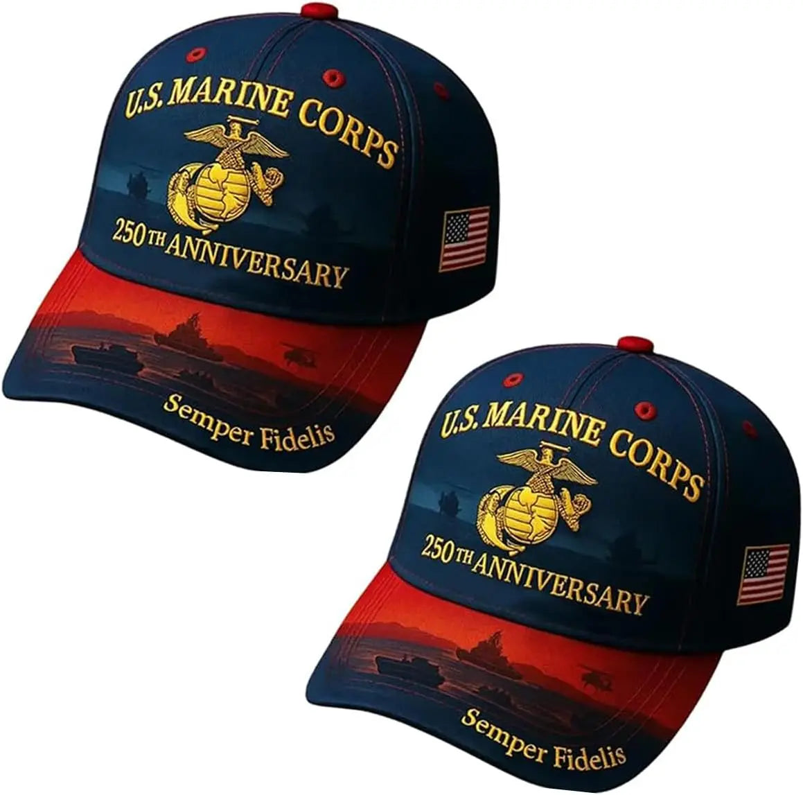 250 Anniversary Marine Corps Hat Embroidered Baseball Hats USA 250th Patriotic Cap for Men Women Veteran Gifts