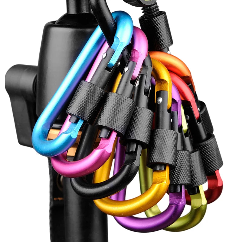 4Pcs Carabiner Clips with Screw Gate Carabiners