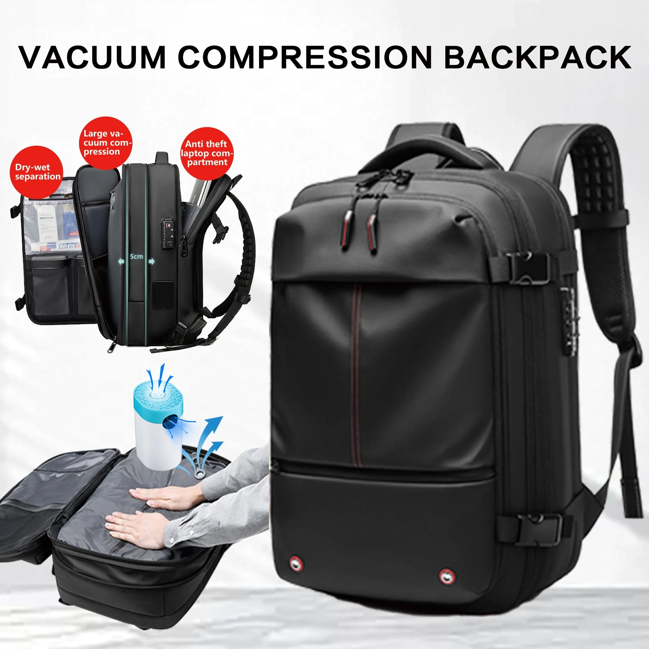 Travel Laptop Backpack Vacuum Compression