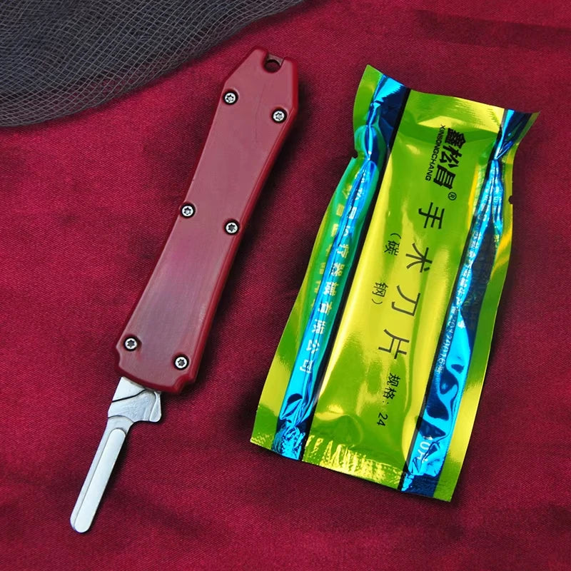 Mini Utility NO.24 Blade Paper Cutting Knife Replaceable Blade Zinc Aluminium Handle EDC Outdoor Knives Tools Gift 10 Blade