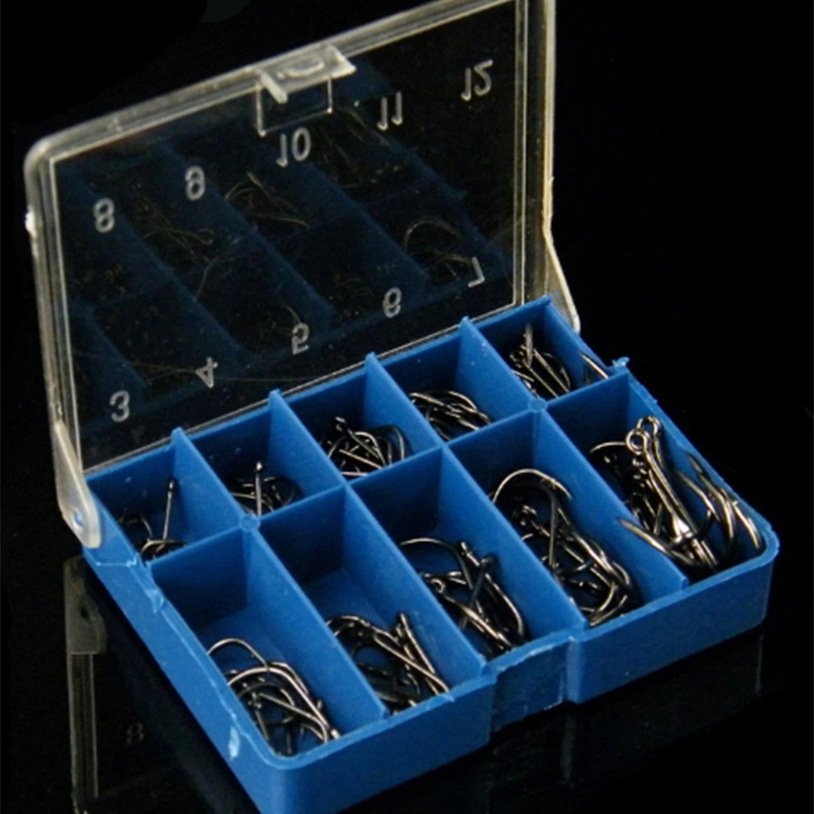 100 pcs Iseama Fishing Hooks Size 3-12 Black with Loop High Carbon Steel for Wild Fishing Fly Fishing tools