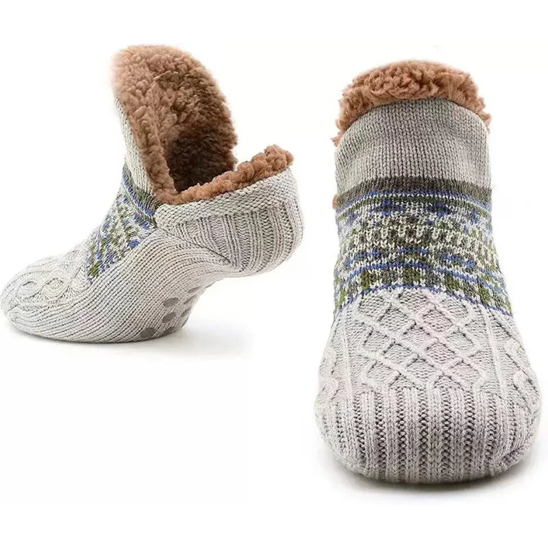 Thermal Mens - Women Fluffy Slipper Cotton Socks Non Slip Grip