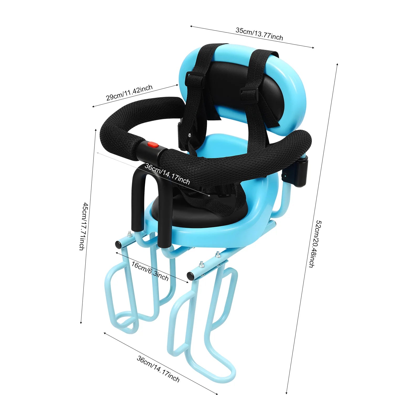 Rear Child Bike Seat for Adult Bicycle, Adjustable Safety Harness with Seat Cushion for Toddlers Ages 6 Months to 6 Years