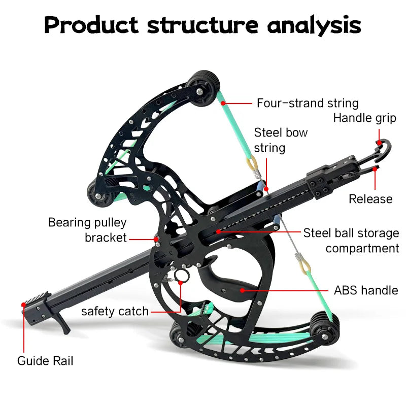 Veyron all-metal composite bow, with a 50-shot capacity, suitable for practice and hunting