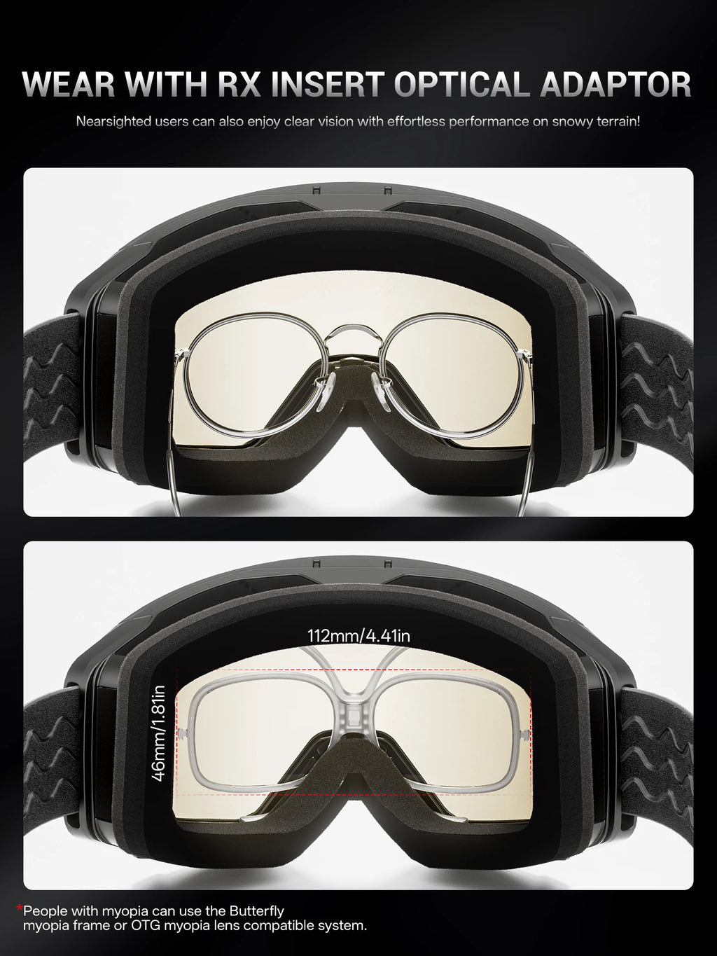 KAPVOE Ski Goggles Breathable Sports Snow Glasses UV400 Anti-fog