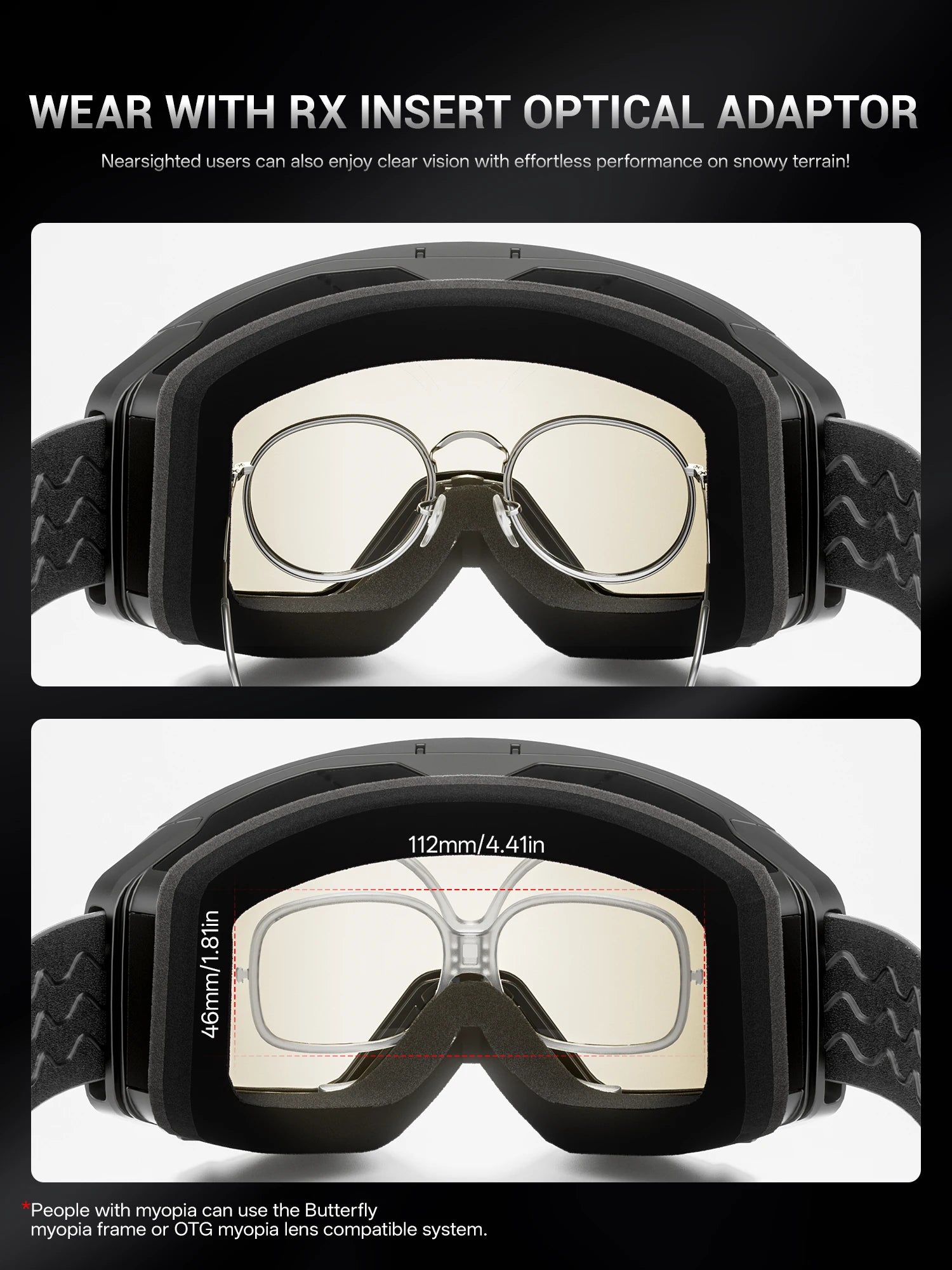 KAPVOE Ski Goggles Breathable Sports Snow Glasses UV400 Anti-fog