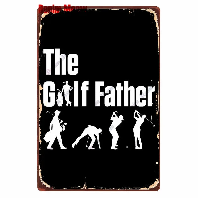 Vintage Golf Life Metal Wall Art Playing Golf Pin Up Girl Tin Sign Retro The Golf Father Decoration Club Home Decor 8x12 inch
