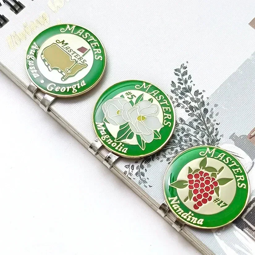 Golf Ball Marker with Magnetic Golf Hat Clip Marker US Map White Flower Golf Marker Training Aids For Boys Girl Kids Golfer Gift
