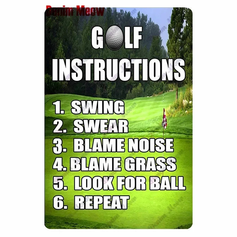 Vintage Golf Life Metal Wall Art Playing Golf Pin Up Girl Tin Sign Retro The Golf Father Decoration Club Home Decor 8x12 inch