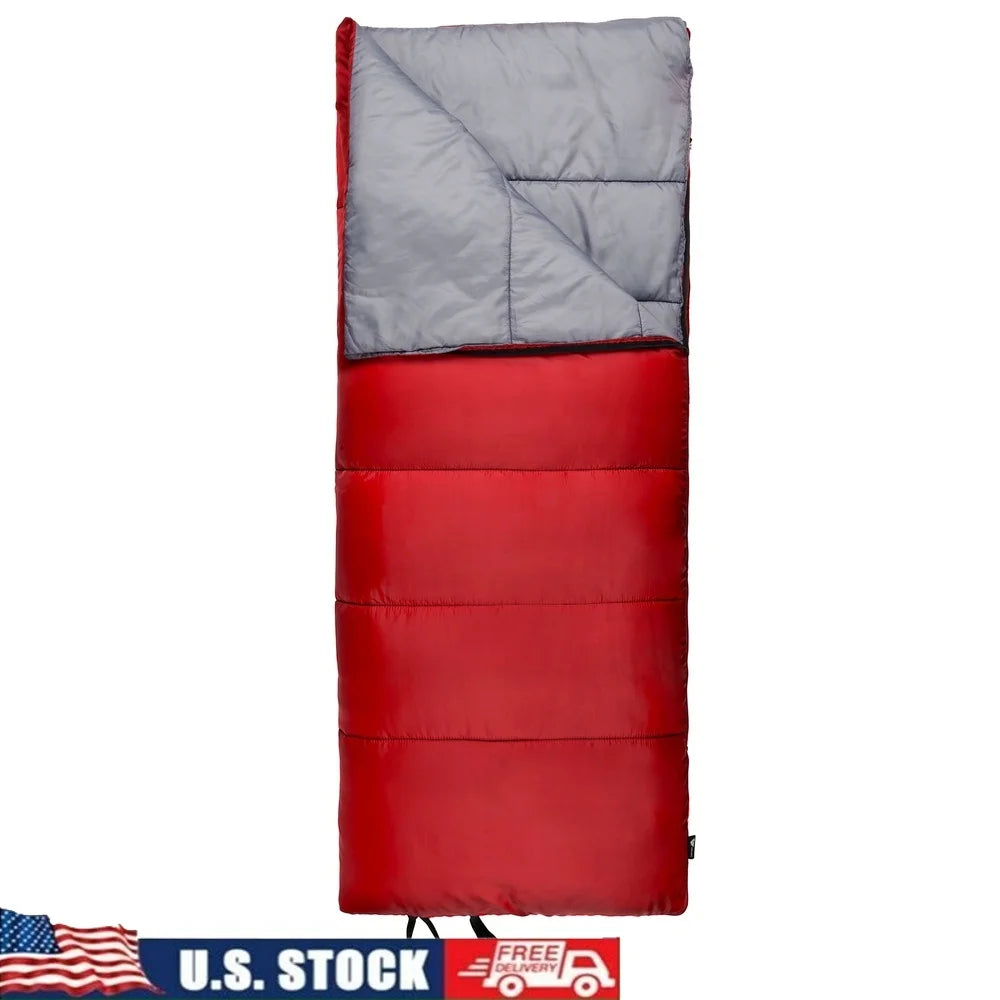 Warm Weather Sleeping Bag Compact Lightweight For Camping Travel Quilt Machine Washable Insulated Polyester Fabric Stuff Sack