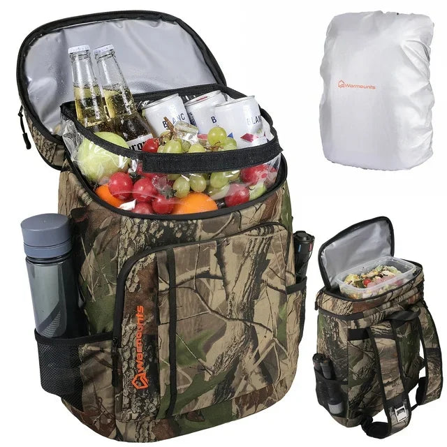 Backpack Cooler Insulated 35 Cans w/ Insulating Cover - 2 Compartment for Camping - Hiking