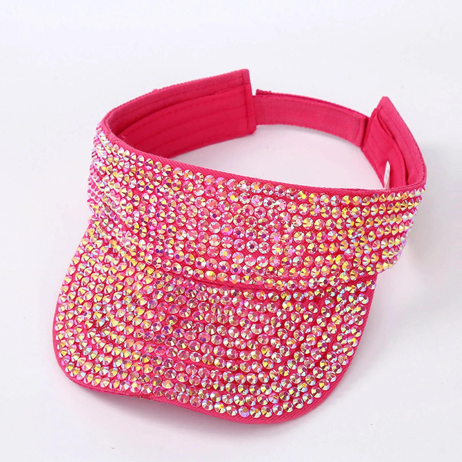 Glitter Visor Shiny Rhinestones Sport Cap Solid Empty Top Hats Golf Cap Adjustable Baseball Cap Outdoor Sun Hat For Women Men