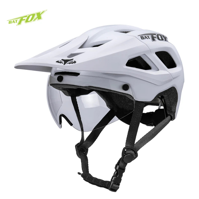 BATFOX Bike Helmet Magnetic goggles Lens & Sun Visor In-mold Road MTB Bicycle Helmets Men Women Cycling Helmet Sports Equipment