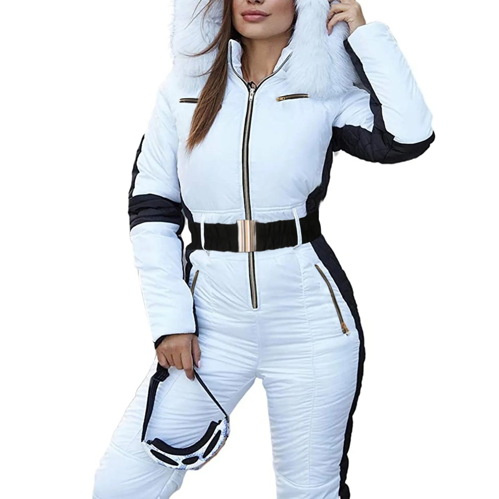 Women's Winter Outdoor Sports Jacket Jumpsuit Outdoor Removable Sports Zipper Ski Snow Overcoat Women Winter Down Coat Chaquetas