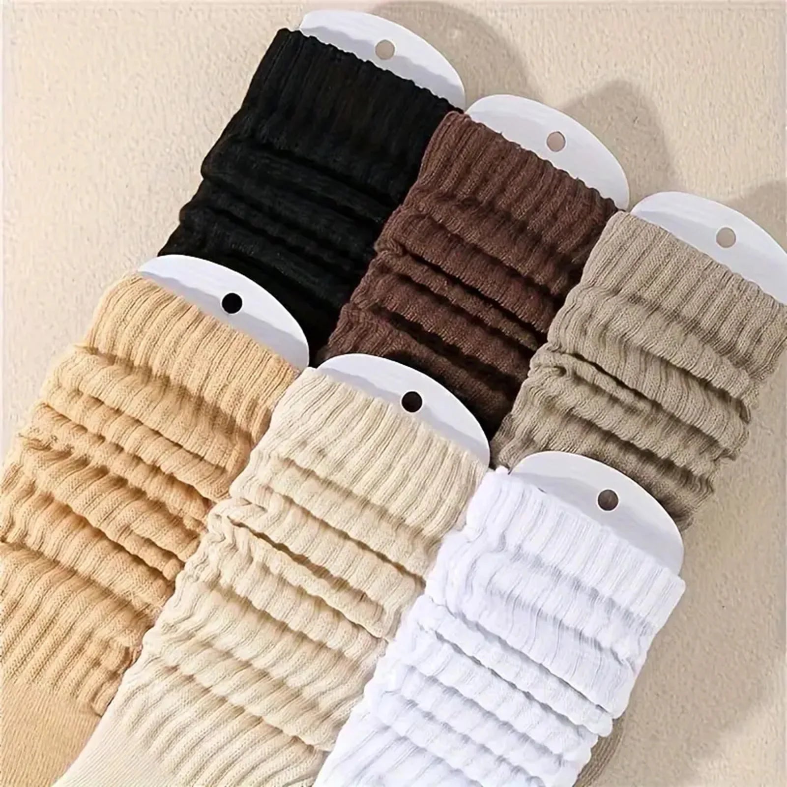 Cotton Knit Warm Calf Socks Skin-Friendly Cotton Winter Leg Warmer Socks Suitable for Women and Girls 6pair
