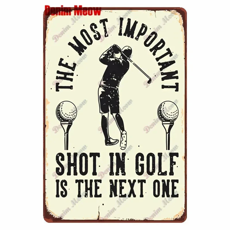 Vintage Golf Life Metal Wall Art Playing Golf Pin Up Girl Tin Sign Retro The Golf Father Decoration Club Home Decor 8x12 inch