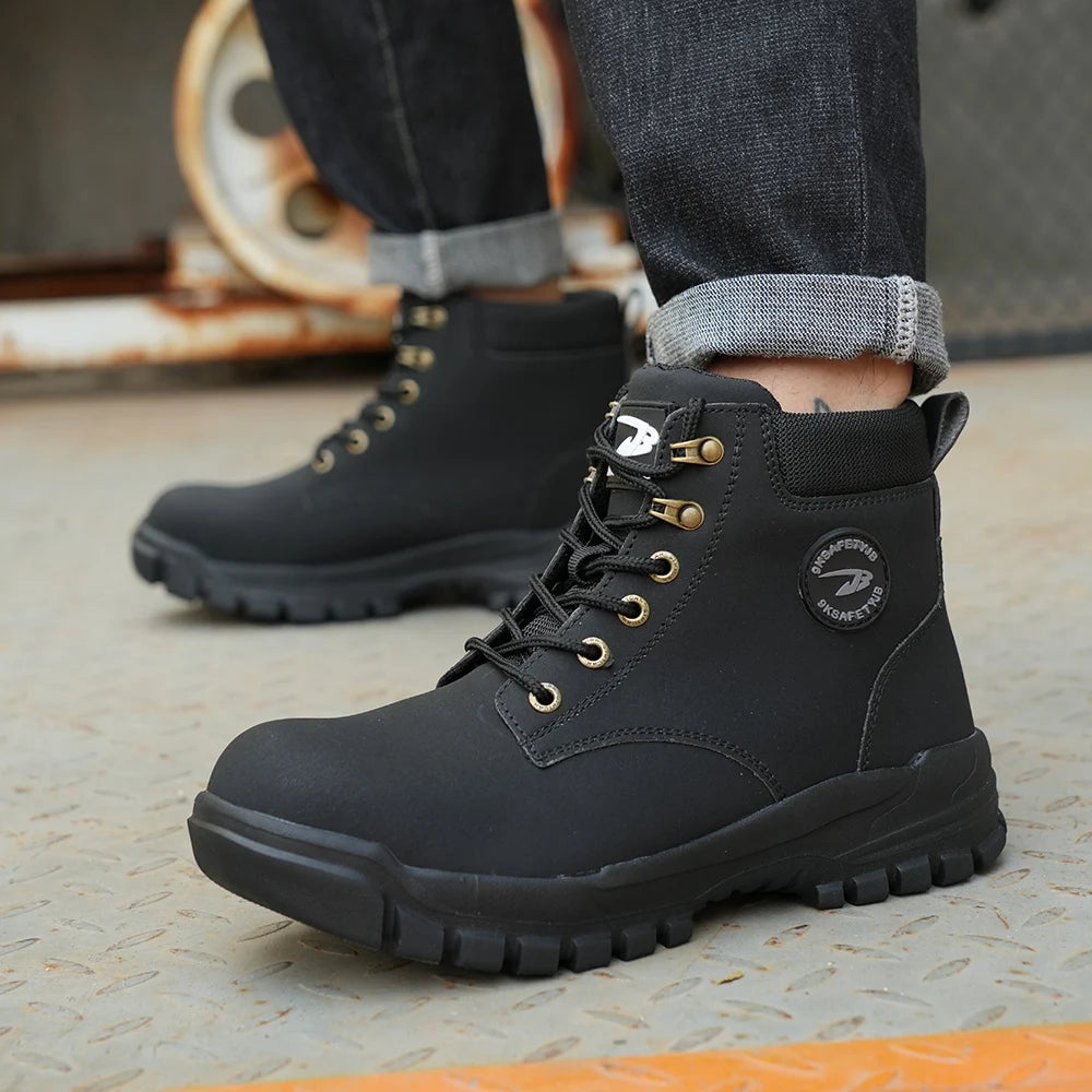 Safety Shoes Steel Toe High Top Boots for Men