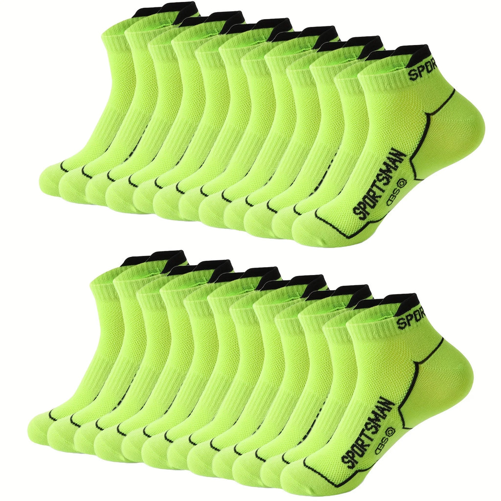 6 Pairs Mid Crew Sports Socks, Sweat-Absorbent Comfortable Breathable