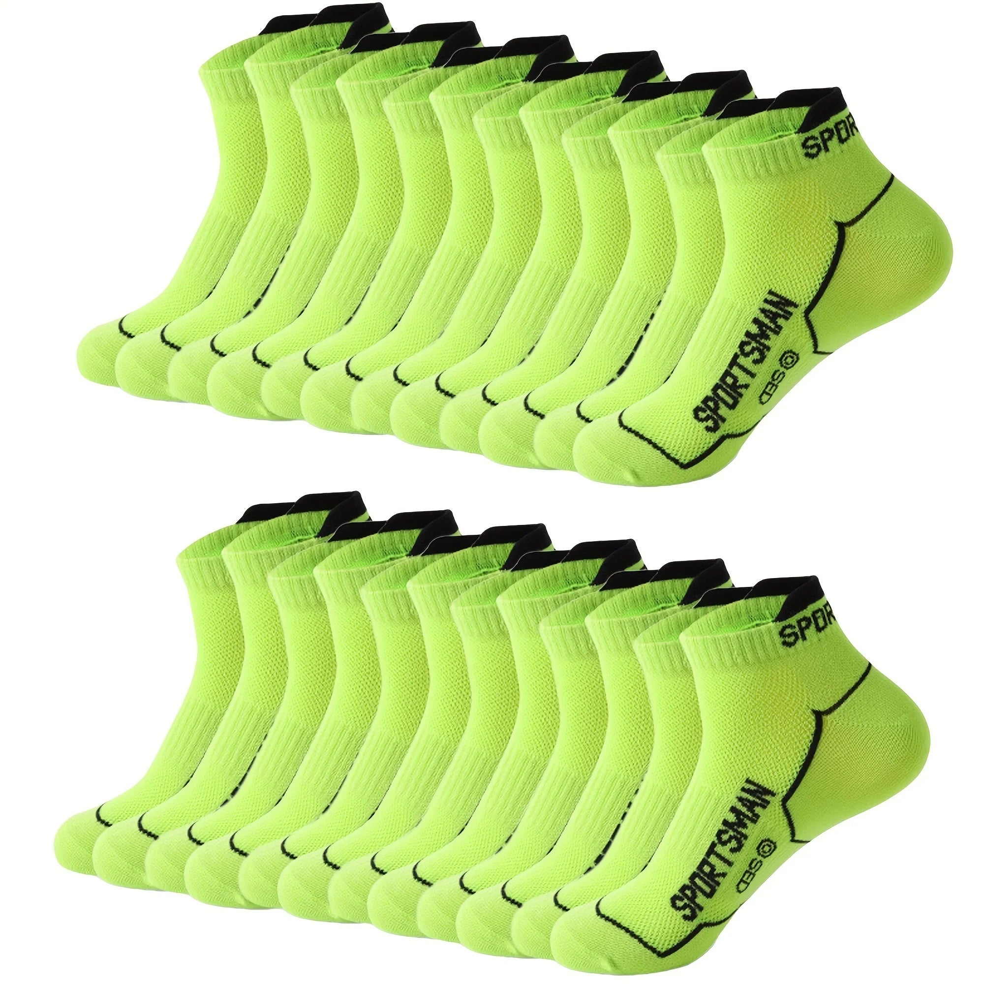 6 Pairs Mid Crew Sports Socks, Sweat-Absorbent Comfortable Breathable