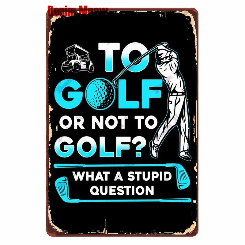 Vintage Golf Life Metal Wall Art Playing Golf Pin Up Girl Tin Sign Retro The Golf Father Decoration Club Home Decor 8x12 inch
