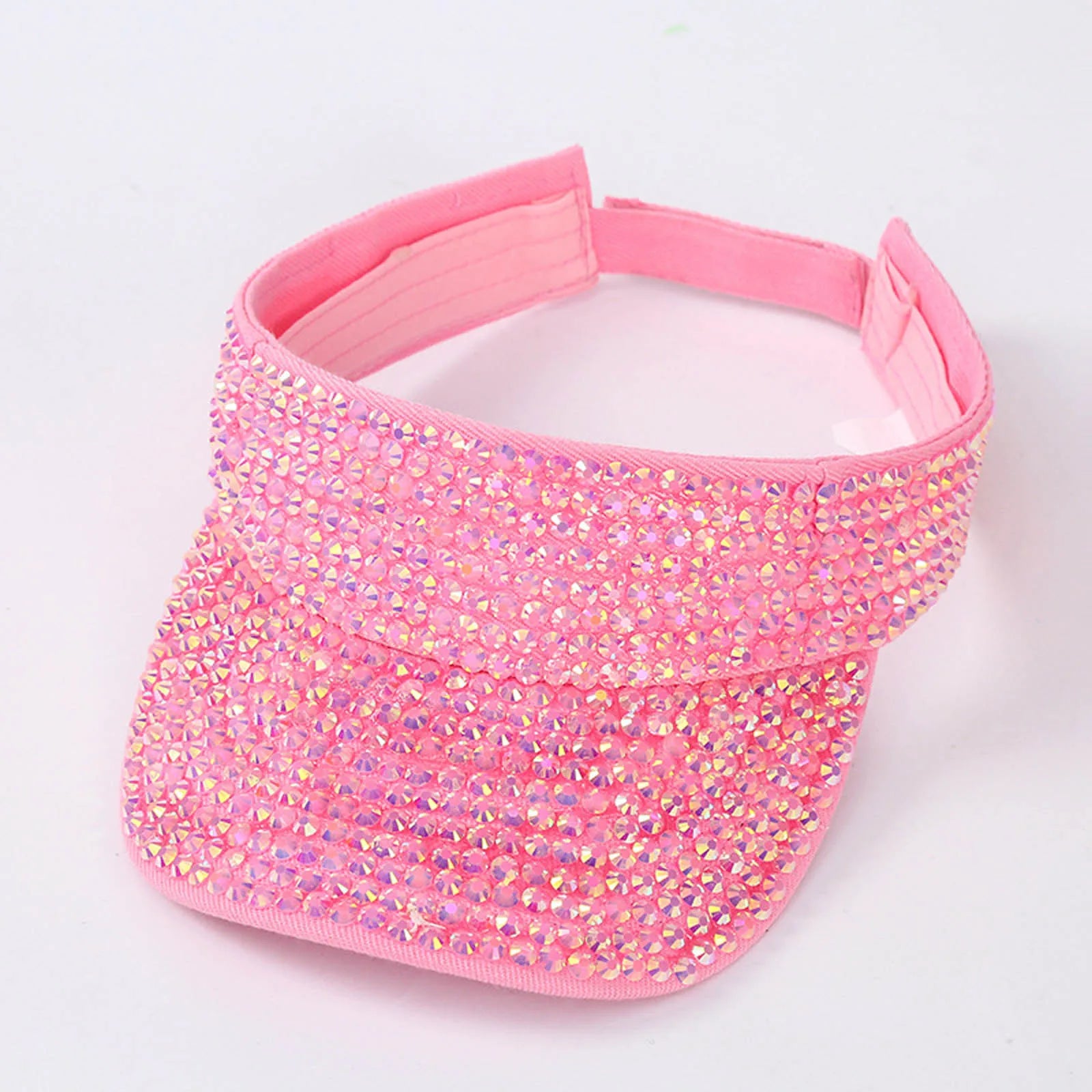 Glitter Visor Shiny Rhinestones Sport Cap Solid Empty Top Hats Golf Cap Adjustable Baseball Cap Outdoor Sun Hat For Women Men