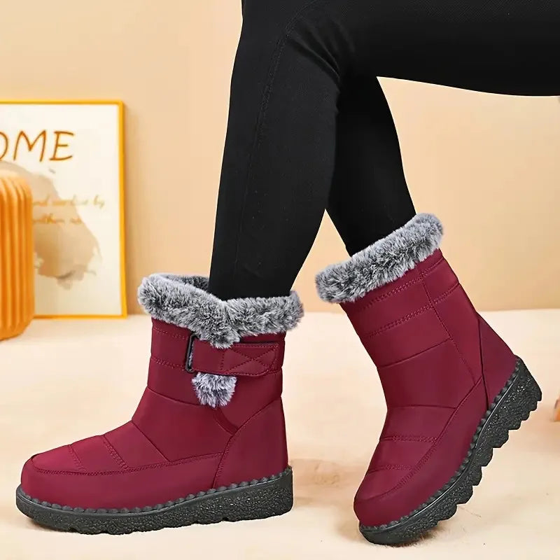Women's Winter Snow Boots - Fur Long Plush to Ankle