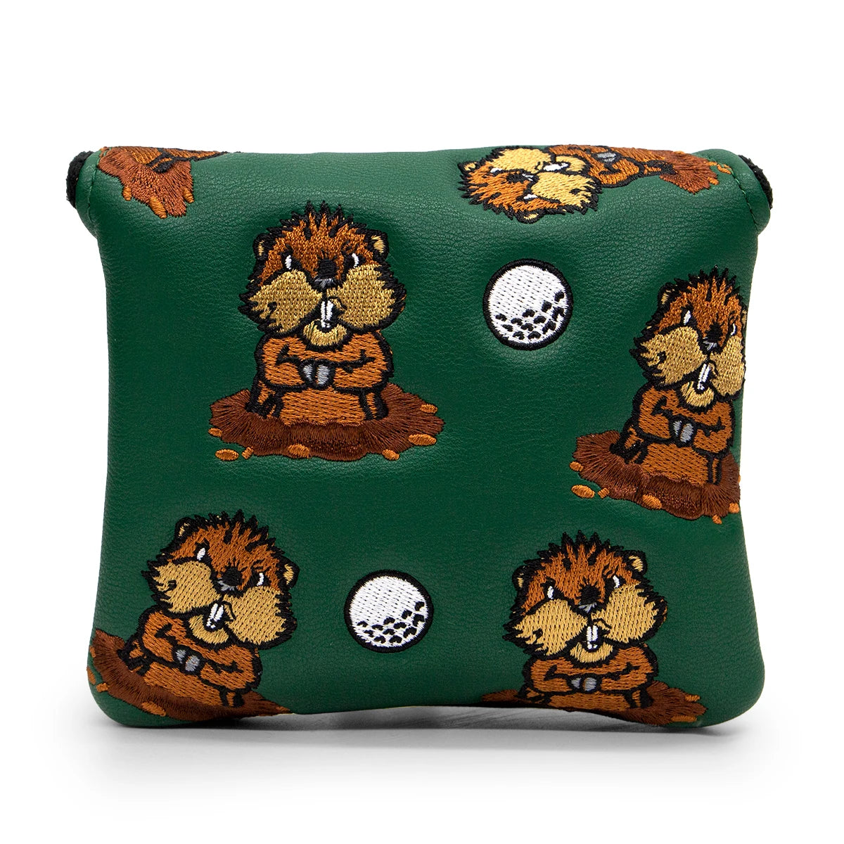Green Leather Groundhog Golf Driver Fairway Wood Hybrid/UT  Headcover Club Head Cover High Quality Embroidery