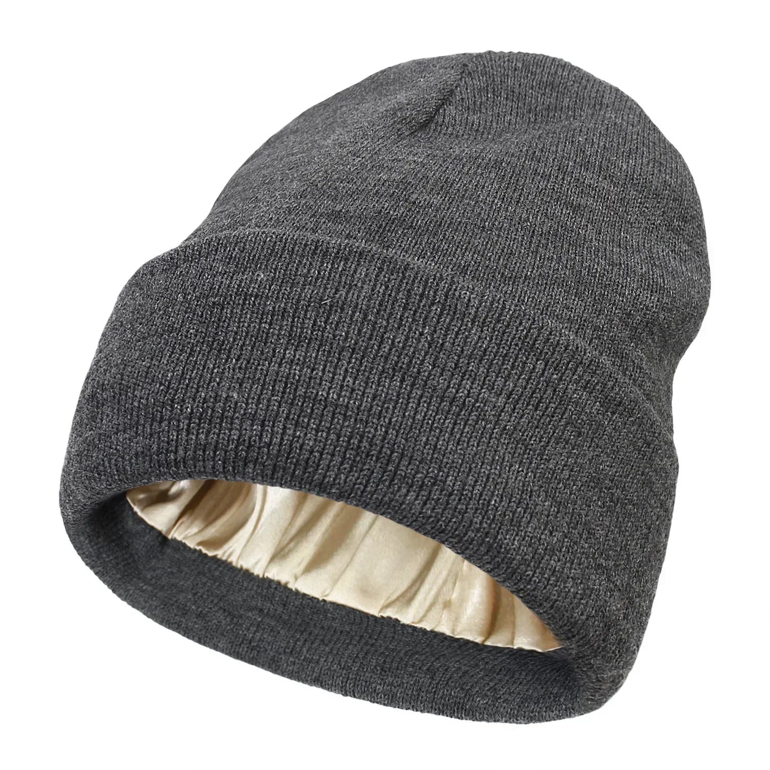 Unisex Winter Hat Silk Satin Lined Beanies Men and Women