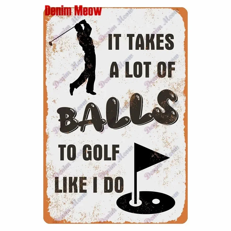 Vintage Golf Life Metal Wall Art Playing Golf Pin Up Girl Tin Sign Retro The Golf Father Decoration Club Home Decor 8x12 inch
