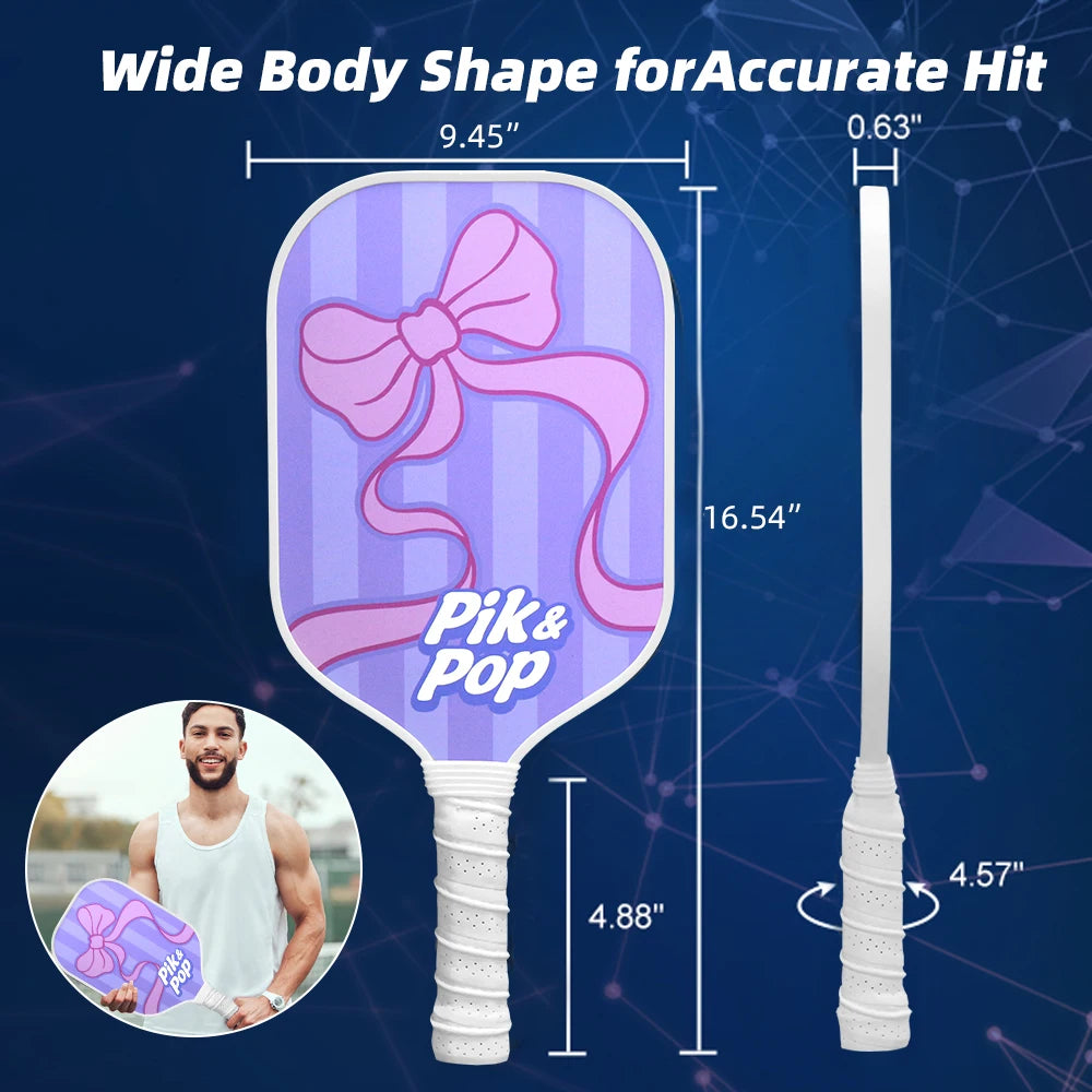 Pickleball Paddles Set with Fiberglass Surface & Polypropylene Core