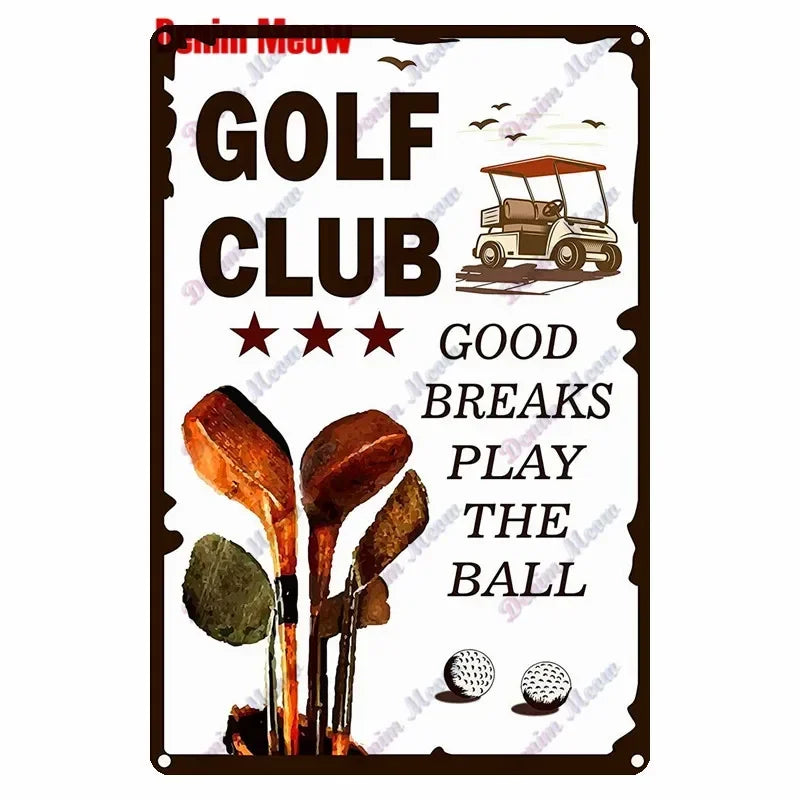 Vintage Golf Life Metal Wall Art Playing Golf Pin Up Girl Tin Sign Retro The Golf Father Decoration Club Home Decor 8x12 inch