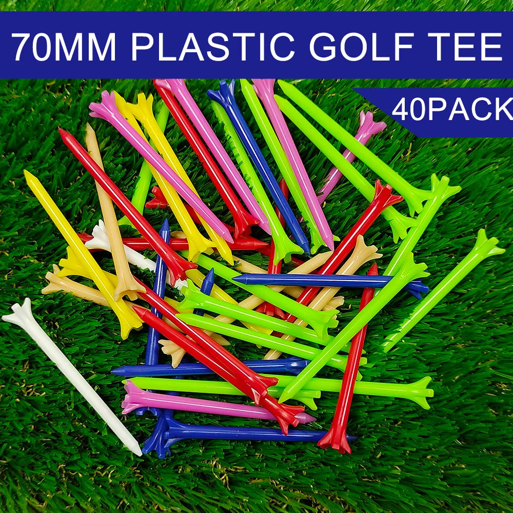 40 Pack Plastic Golf Tee Set 2-3/4'' Unbreakable