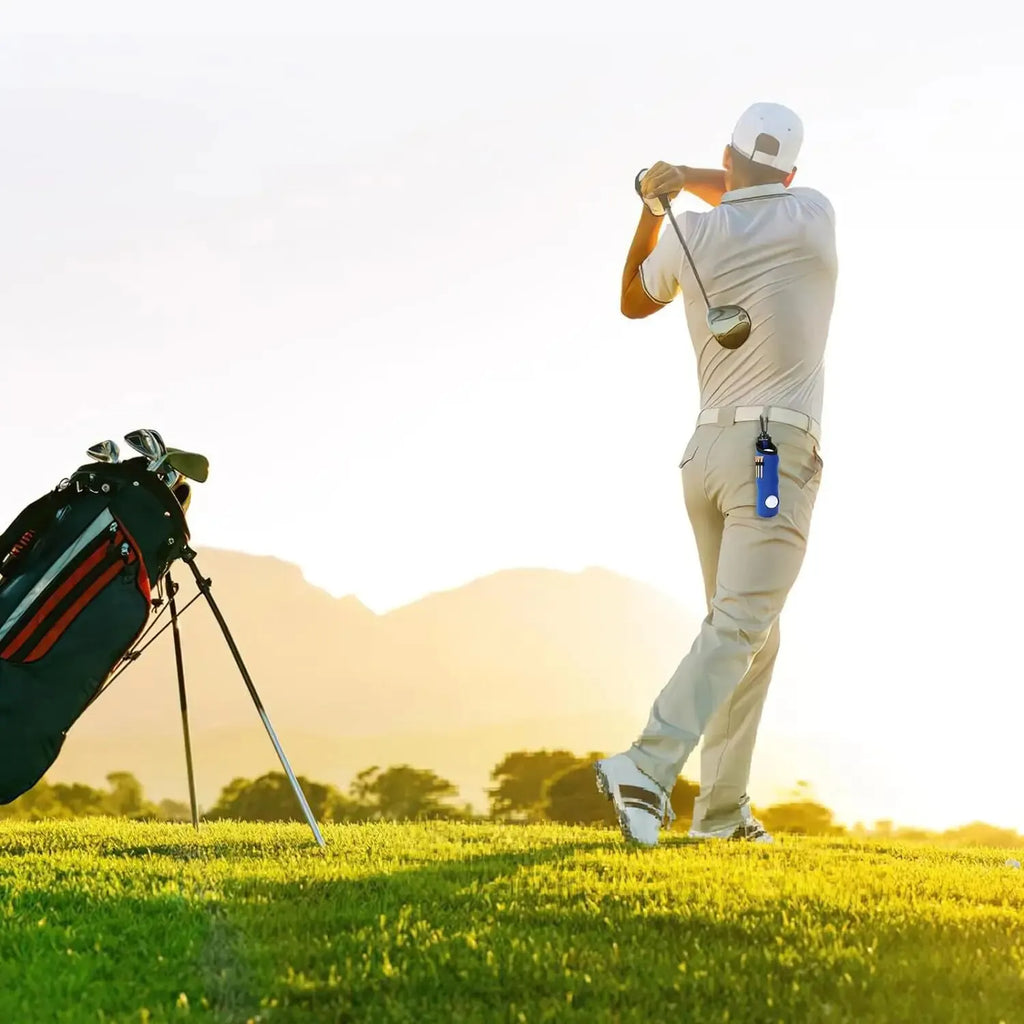 Golf Tee Holder, Golf Ball Carry Bag Pouch with Keychain Belt Clip