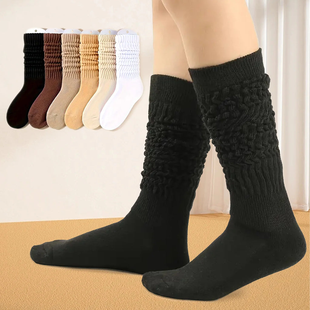 Cotton Knit Warm Calf Socks Skin-Friendly Cotton Winter Leg Warmer Socks Suitable for Women and Girls 6pair