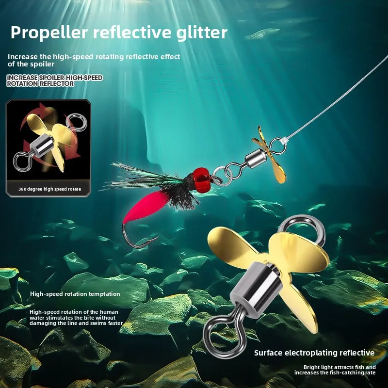 Rattlesnake Fly Lure Night Glow 5PCS Set Nymph Micro Bait Horse Mouth Bionic Fishing Lure for Bass and Perch