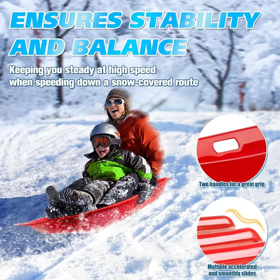 Downhill Sprinter Toboggan with 2 Handles and Pull Ropes