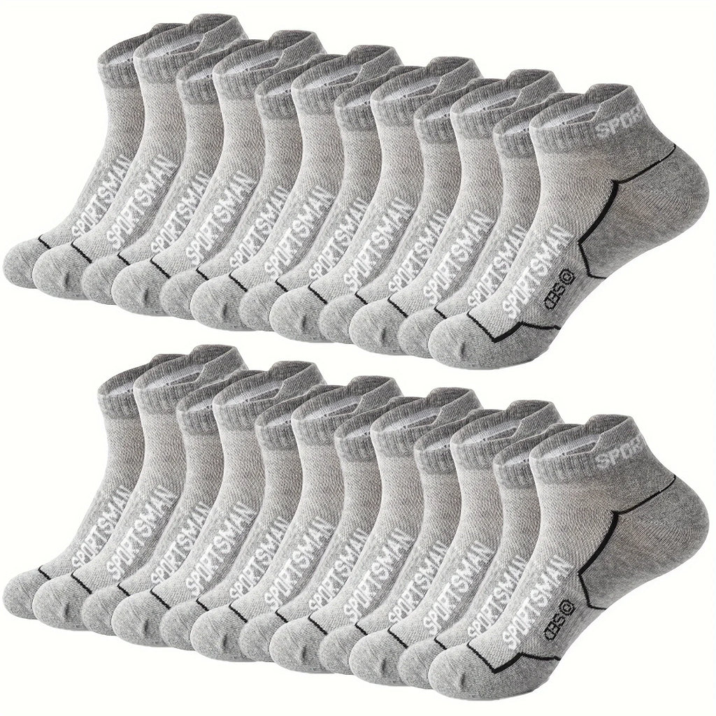 6 Pairs Mid Crew Sports Socks, Sweat-Absorbent Comfortable Breathable