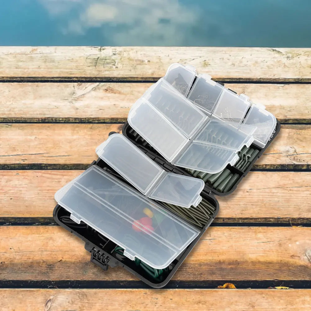 277Pcs Fishing Accessories with Storage Box Carp Fishing Rigs Assortment Rust Proof Swivels Terminal Rigs for Bass Trout