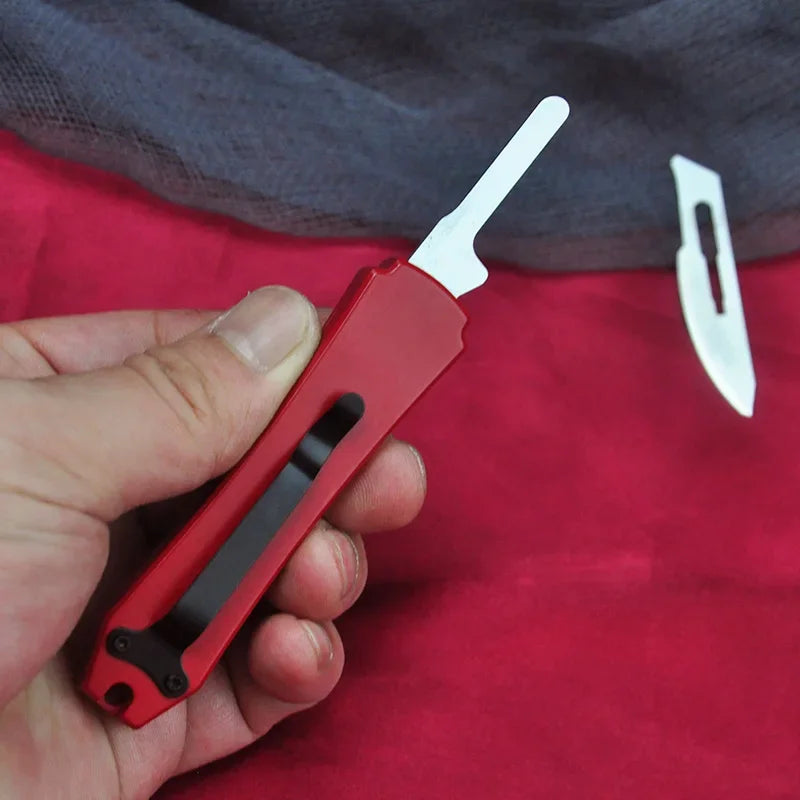 Mini Utility NO.24 Blade Paper Cutting Knife Replaceable Blade Zinc Aluminium Handle EDC Outdoor Knives Tools Gift 10 Blade