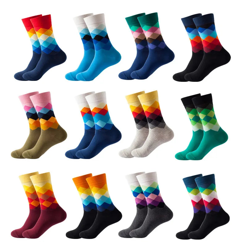 10pcs=5 Pairs Neutral Cool Funny Hiphop Casual Pastel Pack Long Tube Set Men Fashion Print Harajuku Cotton Sports Running Socks