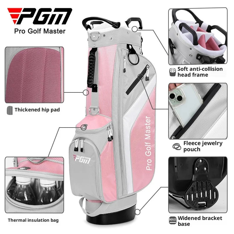 PGM QB148 Golf Bag Women's Stand Ball Bag Lightweight Club Bag Backpack 7-hole Sports Bag