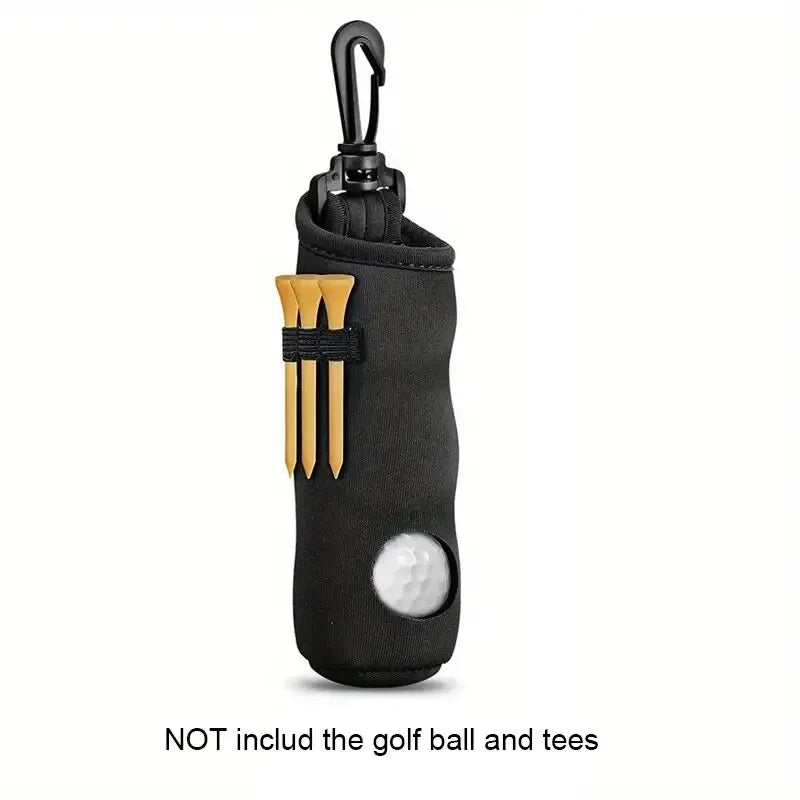 Golf Tee Holder, Golf Ball Carry Bag Pouch with Keychain Belt Clip