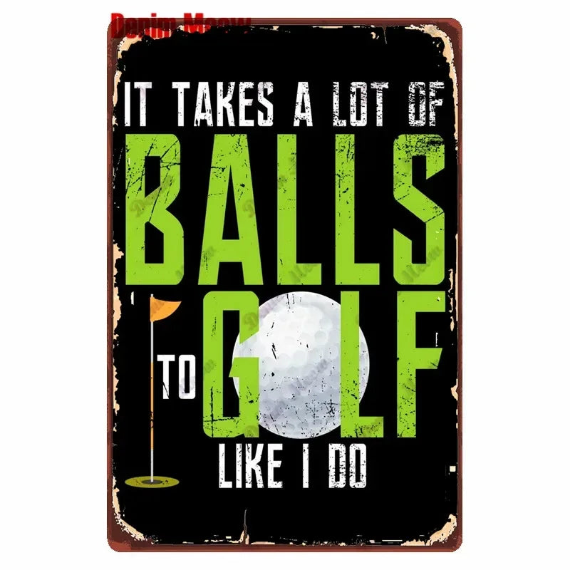 Vintage Golf Life Metal Wall Art Playing Golf Pin Up Girl Tin Sign Retro The Golf Father Decoration Club Home Decor 8x12 inch