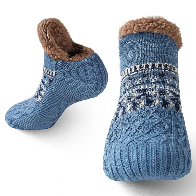 Thermal Mens - Women Fluffy Slipper Cotton Socks Non Slip Grip