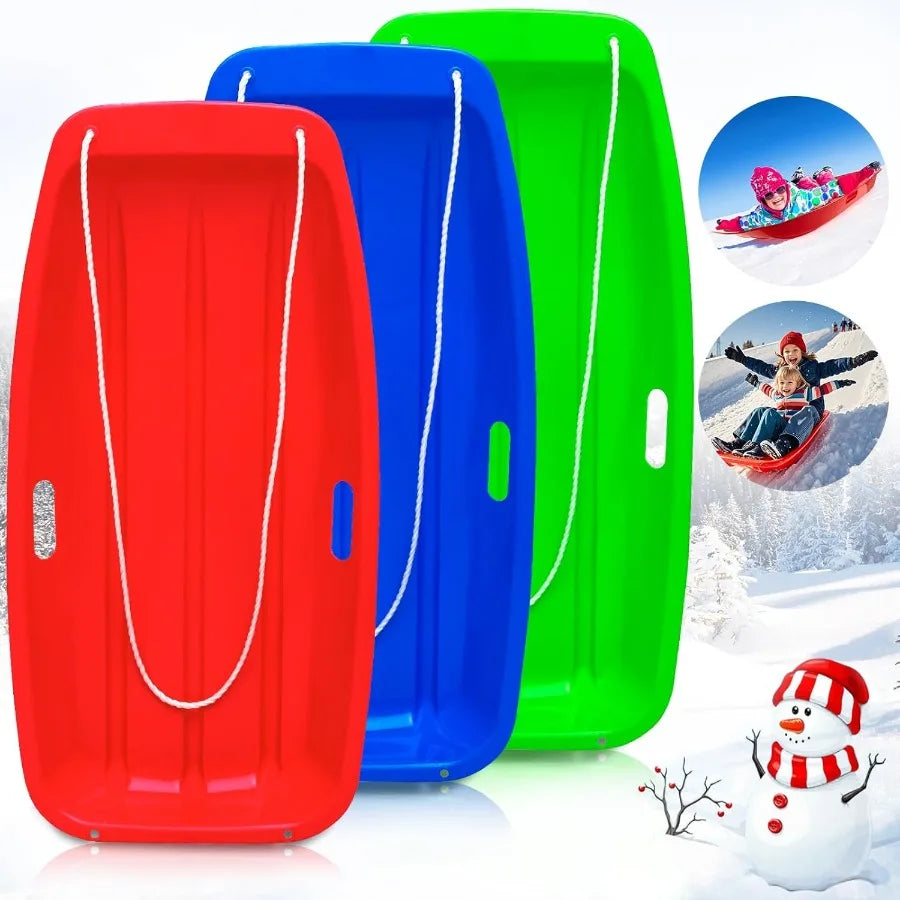Downhill Sprinter Toboggan with 2 Handles and Pull Ropes