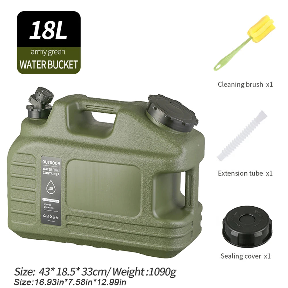18L Water Container with Detachable Faucet Portable Tank