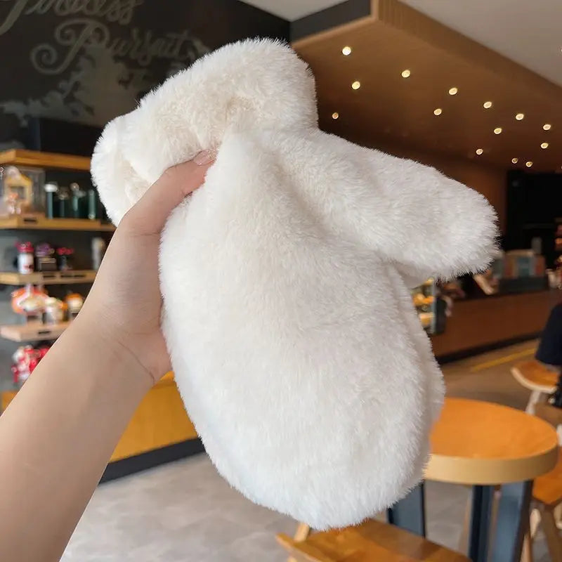 Women Lovely Sweet Soft Fluffy Warm Gloves