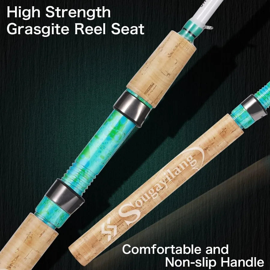 2Piece 5Foot 6Inch Graphite Fiberglass Fishing Rod and Reel Combo