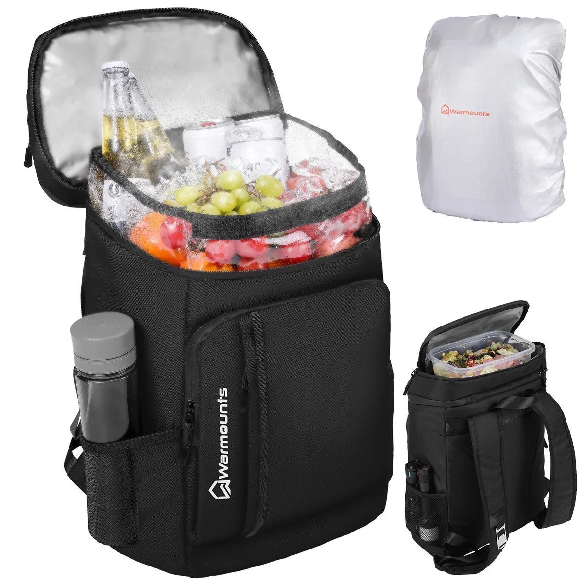 Backpack Cooler Insulated 35 Cans w/ Insulating Cover - 2 Compartment for Camping - Hiking
